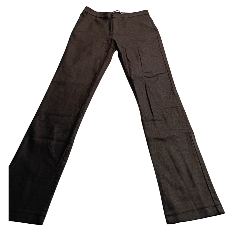 Love Stitch Black Leopard Print Trousers Slim Leg Dress Pants Women's Small